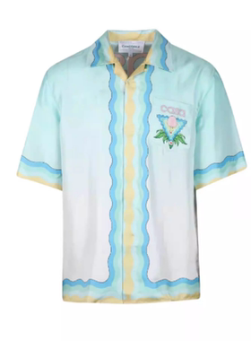 casablanca 26 乒乓球花卉 印花 宫廷西西里风男女同款 丝绸衬衫