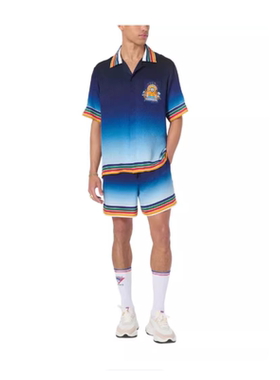 casablanca 26 蓝丘比特  印花 宫廷西西里风男女同款 丝绸衬衫