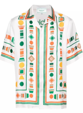 casablanca 26 老鹰格子  印花 宫廷西西里风男女同款 丝绸衬衫