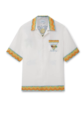 casablanca 26 黄边网球场 印花 宫廷西西里风男女同款 丝绸衬衫