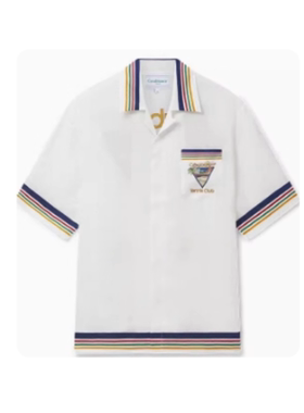 casablanca 26 彩虹网球场 印花 宫廷西西里风男女同款 丝绸衬衫