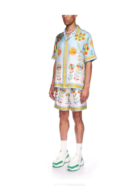 casablanca 26 滕枝花卉  印花 宫廷西西里风男女同款 丝绸衬衫