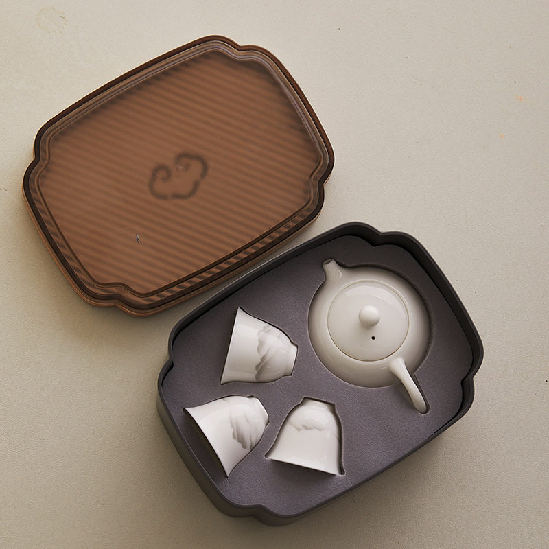 高档西施壶一壶三杯旅行茶具家用便携户外复古陶瓷茶杯茶盏