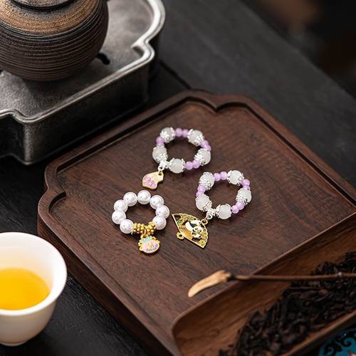 手工小福提溜茶壶盖碗装饰挂饰小吊坠挂件配饰功夫茶壶茶道零配件