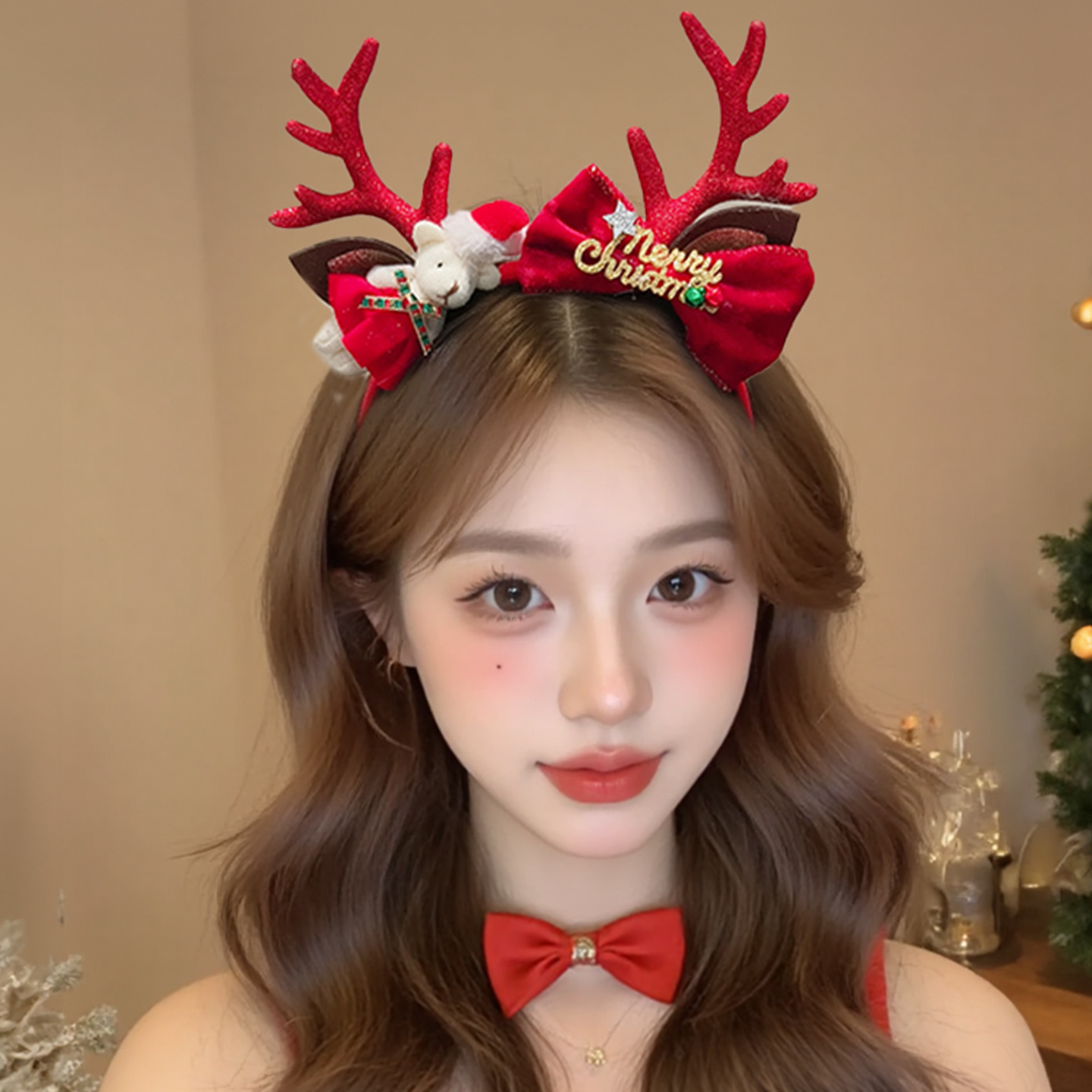 可爱圣诞麋鹿头箍女拍照道具头饰