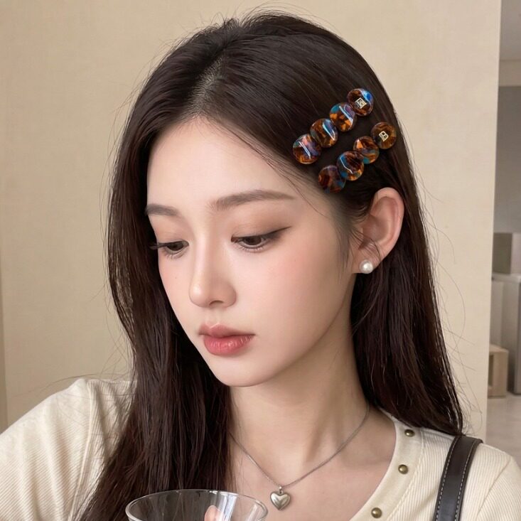 美拉德圆片对夹通勤简约盘发