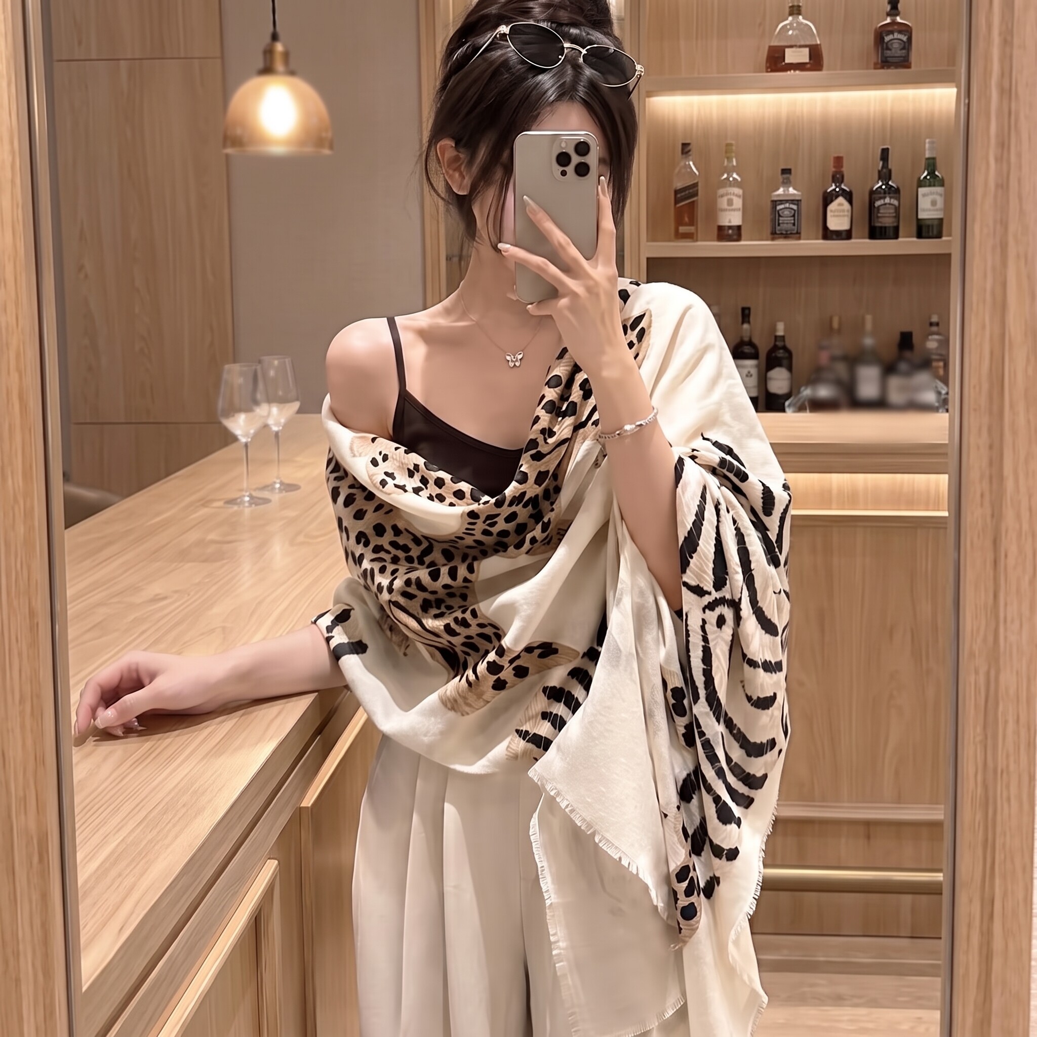 复古豹纹斑马大丝巾披肩百搭女