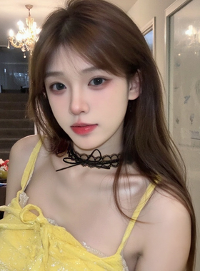 纯欲黑色蝴蝶结蕾丝项圈女颈带choker脖子配饰锁骨链甜美气质颈链