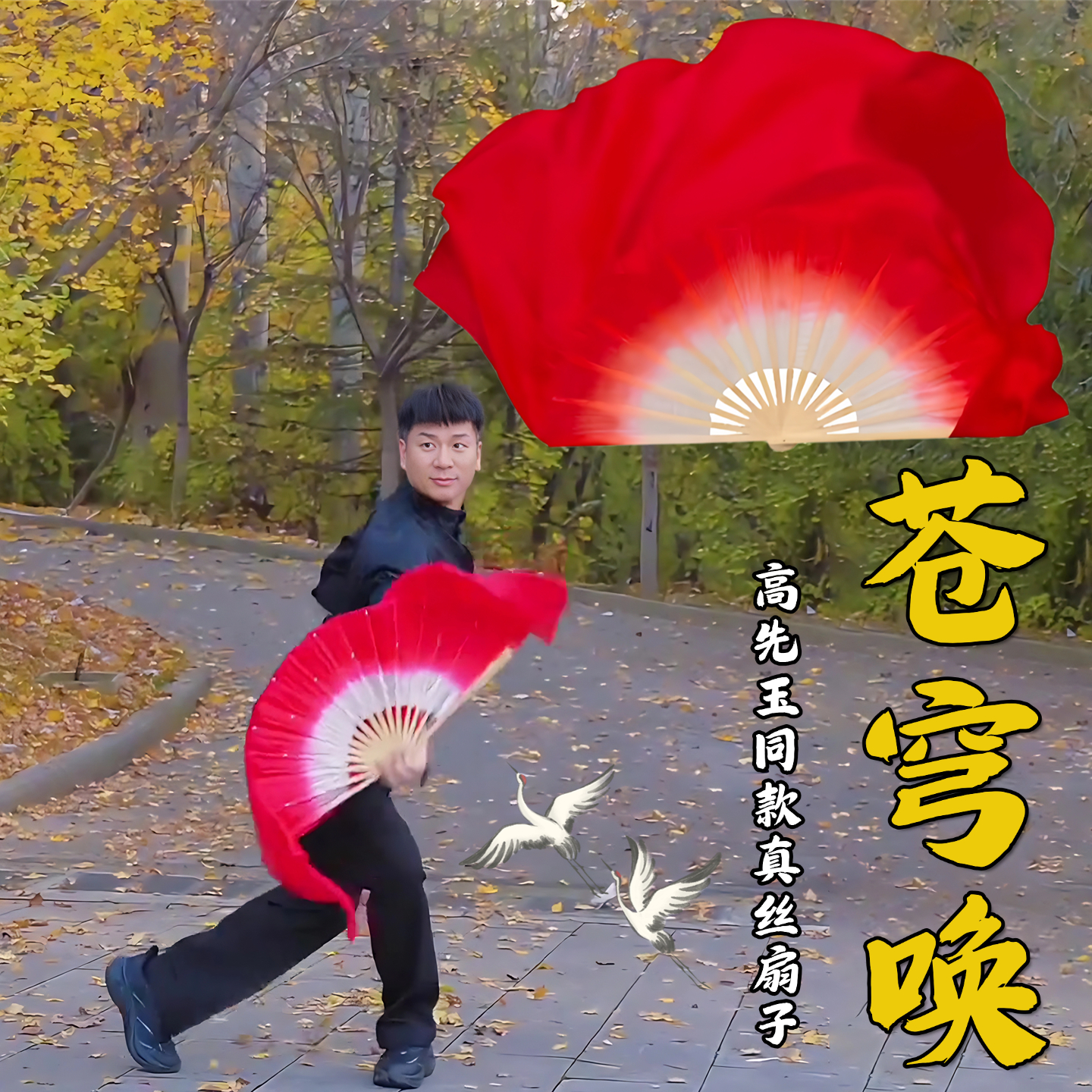 高先玉同款真丝舞蹈扇子