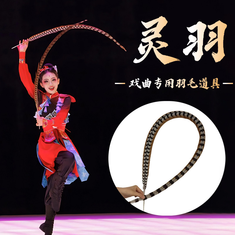 翎子舞蹈道具灵羽道具头饰翎羽京剧戏曲群青古典舞表演出羽毛道具_虎窝淘