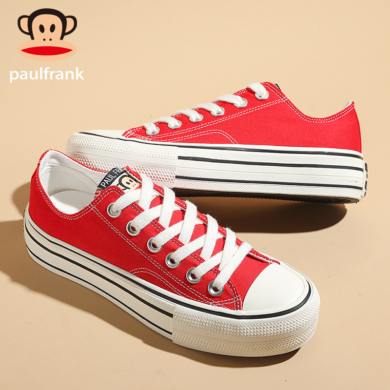 大嘴猴增高帆布鞋低帮圆头休闲