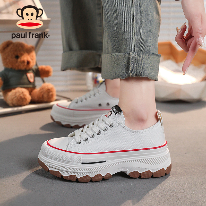 大嘴猴百搭休闲增高小白鞋