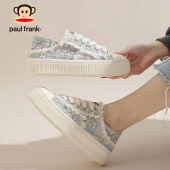 黑白格一脚蹬懒人鞋 大嘴猴新款 可踩半拖 韩版 潮透气帆布鞋 夏季 女鞋