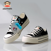 女2026春季 透气休闲板鞋 新款 增高鞋 超火低帮厚底爆款 大嘴猴帆布鞋