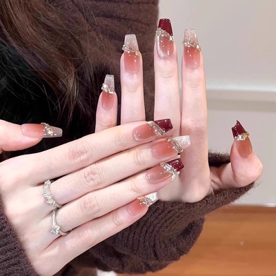 【高级显白】红色穿戴甲秋冬贴片