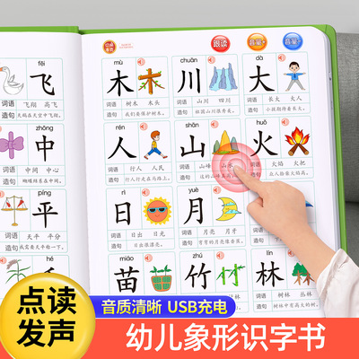 幼儿园识字大3000字学习机点读机有声书儿童看图认字发声书