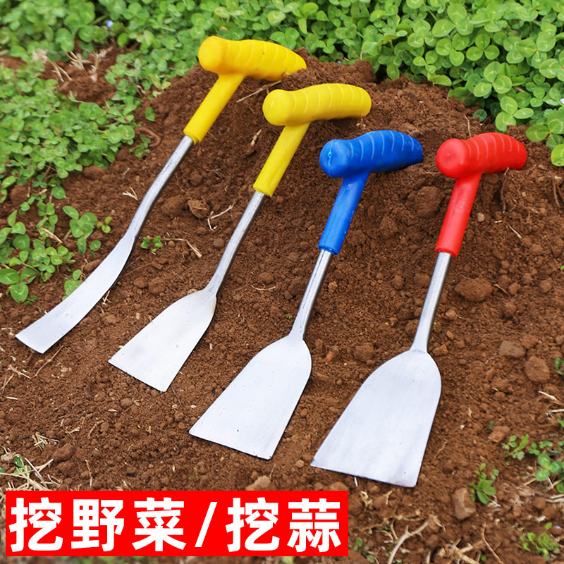 挖野菜神器蒜铲园艺挖土种菜起根除草工具户外采药材专用的小铲子-封面