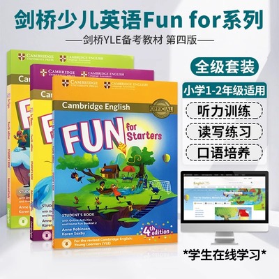 原版进口新版剑桥少儿英语YLE一级考试教材Fun for Starters movers flyers儿童听说读写Cambridge English 书本 练习册