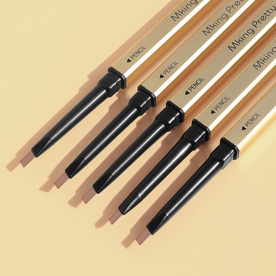 《眉笔/小金条AB1sq801-不易脱色画眉带眉刷晕染细头初学双头两用