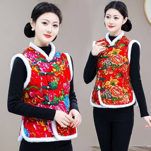 秋冬棉背心中国风马甲