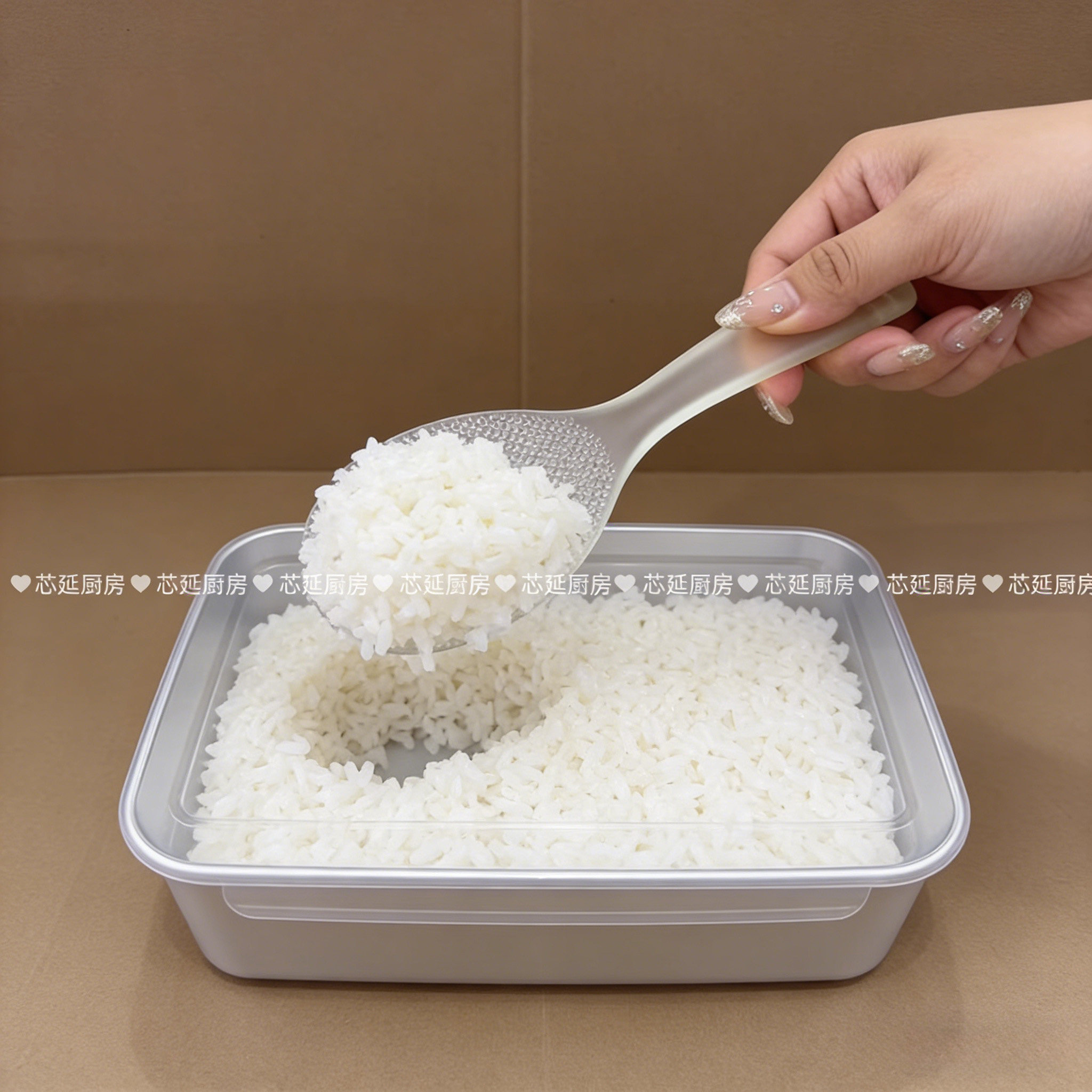 芯延厨房耐高温食品级可立饭树脂饭勺304钢备菜分类盆便携保鲜盆.