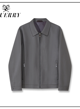 EQ男装绵羊皮男士真皮翻领夹克休闲短款皮衣-P98