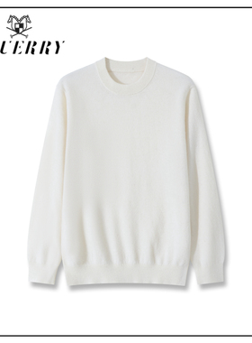 【潘文青专属】EQ男装100山羊绒纯色套头圆领针织毛衣-M499