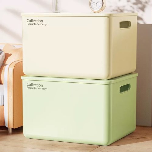 大容量桌面零食储物盒收纳箱家用玩具杂物收纳筐塑料整理箱收纳盒