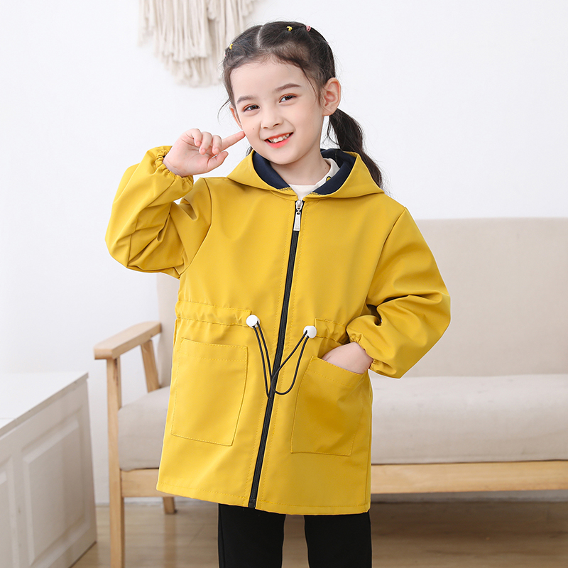 儿童羽绒服防水抽绳罩衣