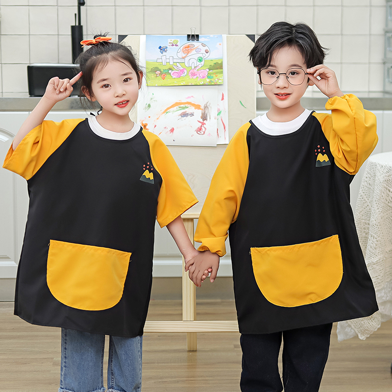 防水罩衣美术儿童画画防水罩衣夏