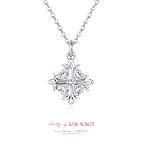 ClassybyCH 银饰 夏花阑珊系列 沁露 ·RoseePerle 十字架吊坠