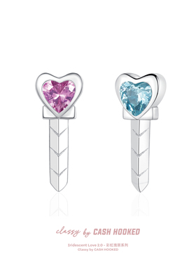 ClassybyCH 银饰 彩虹瑰丽系列 粉箭串心爱心箭耳钉 轻奢生日送礼