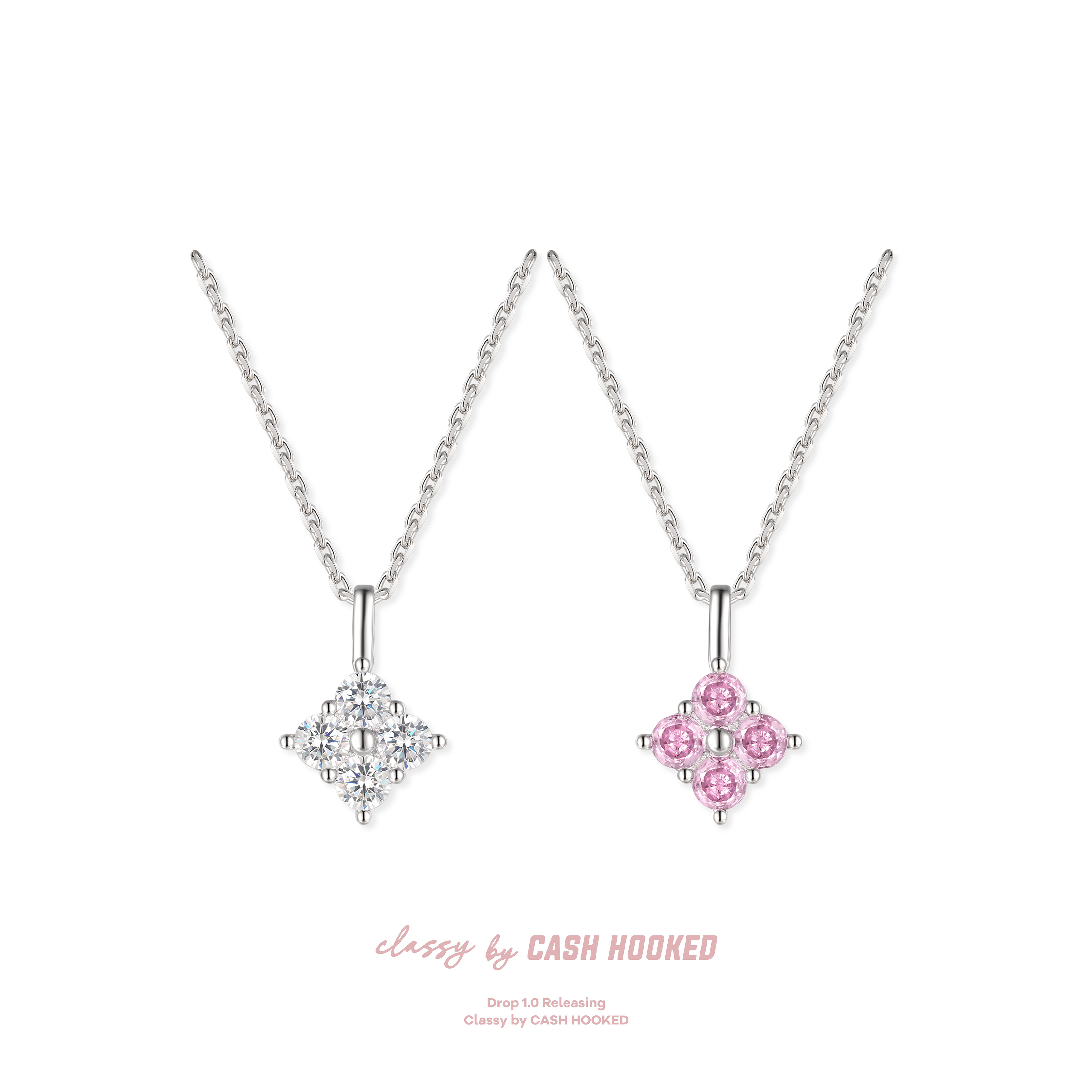 ClassybyCHS925银四叶吊坠送女友
