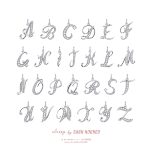 ClassybyCH 银饰 26字母系列 满钻流星字母吊坠 轻奢生日送礼