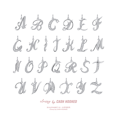 ClassybyCH 银饰 26字母系列 满钻流星字母吊坠 轻奢生日送礼