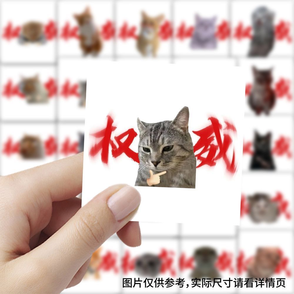 177张新款权威猫搞笑趣味可爱抽象装饰手账笔记本桌面贴画自粘diy