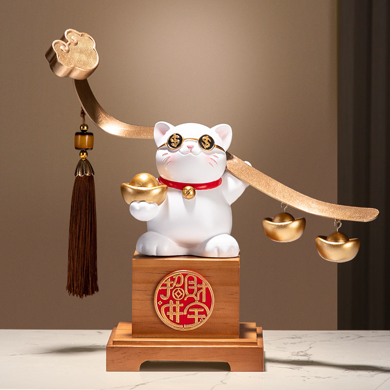 招财猫摆件高级感招财进宝办公室前台开 业礼物开 店礼品高档发财