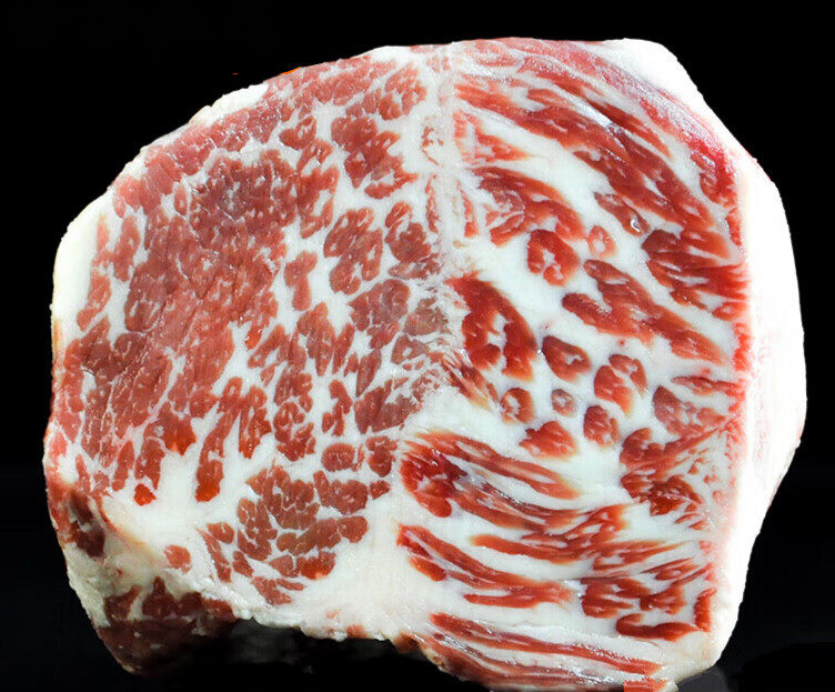 散养黄牛整块原切2斤雪花牛肉新鲜脖仁肥牛 鲜切潮汕火锅烤肉食材