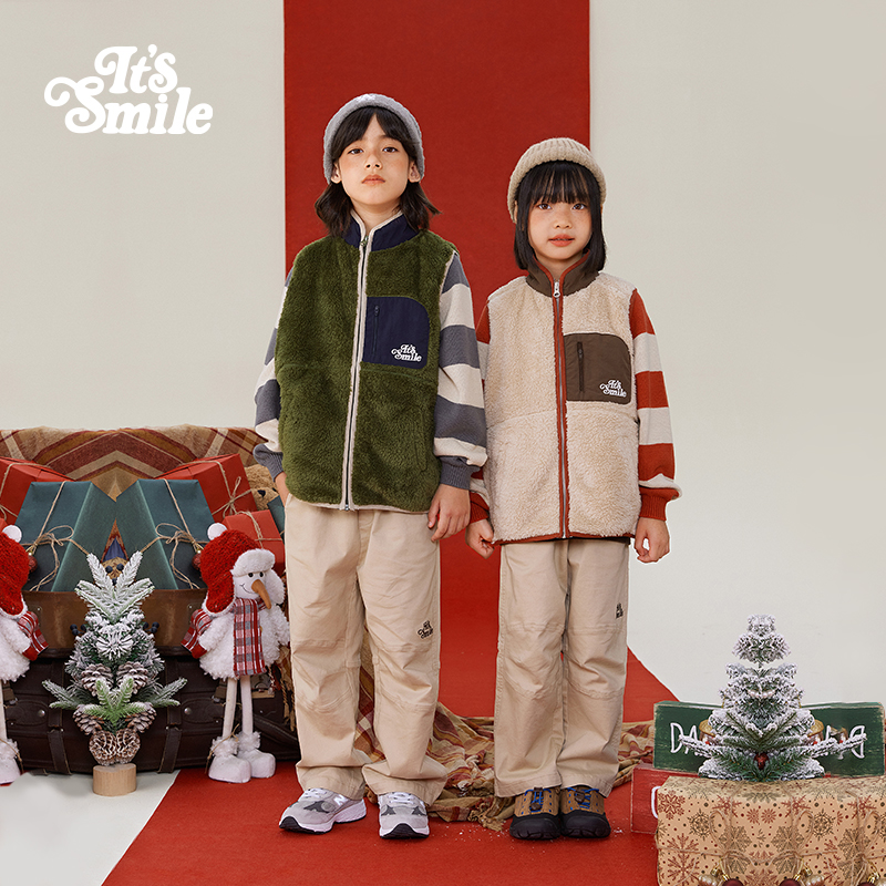 日系秋冬抓绒马甲保暖