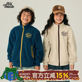 儿童复古双色冬季 Its smile 保暖撞色男童女童摇粒绒拉链外套
