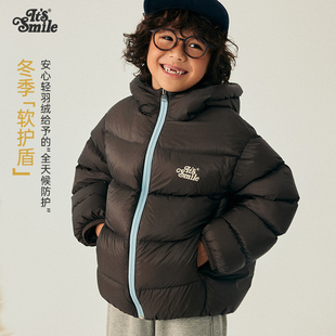 Itssmile童装儿童羽绒服90白鸭绒男女童复古加厚外套保暖蓬松冬装