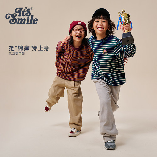 Itssmile复古拼贴字母彩纱T恤