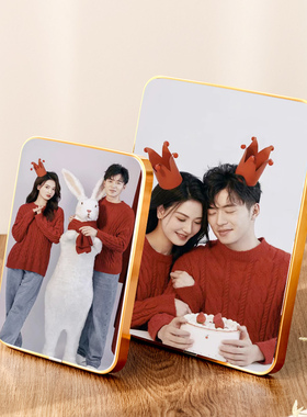 水晶摆台照片定制相框结婚照挂墙洗照片打印做成相框婚纱照全家福