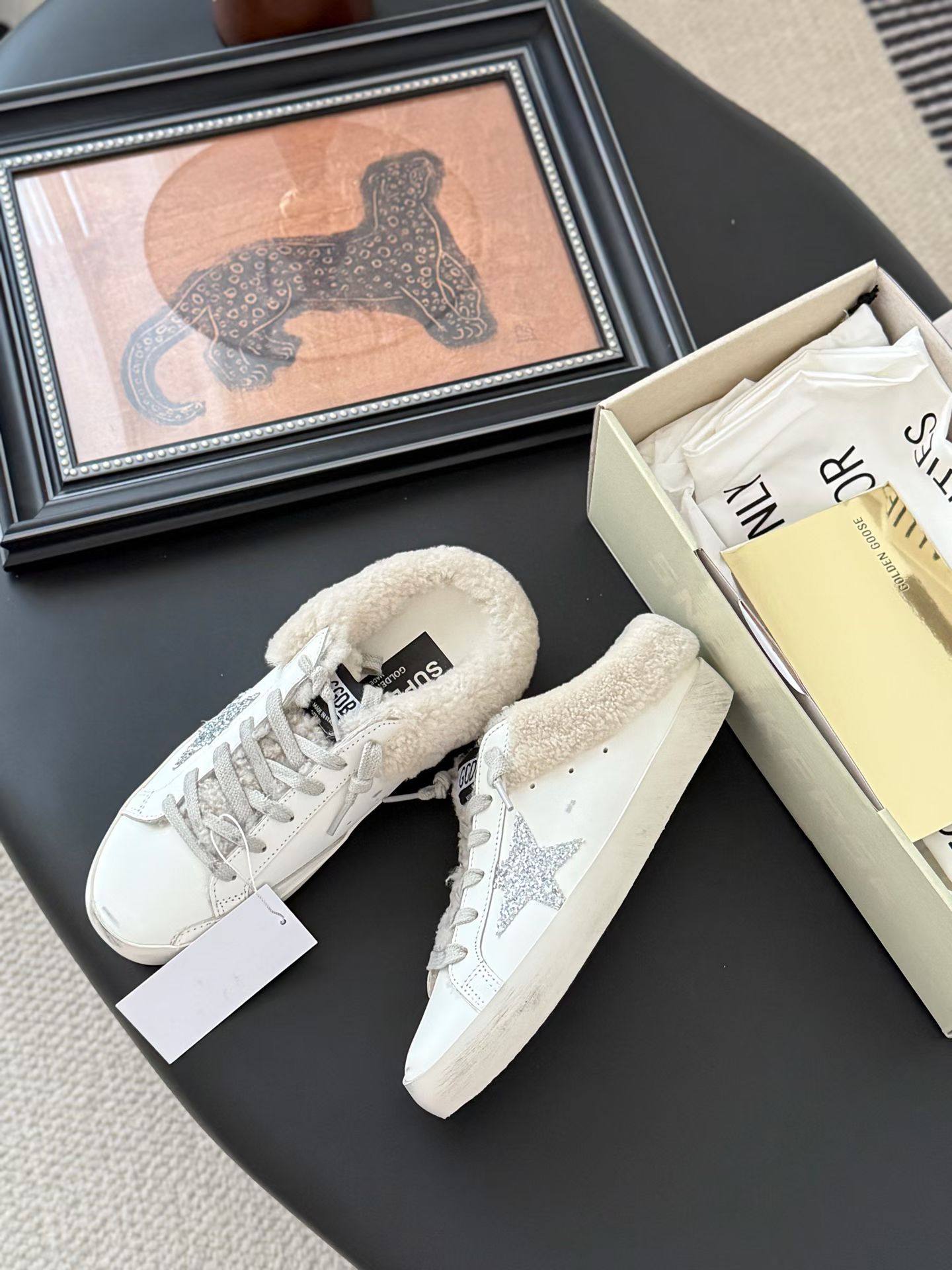 -K新款星星脏脏鞋小脏鞋加绒拖鞋半拖女鞋做旧板鞋休闲鞋潮