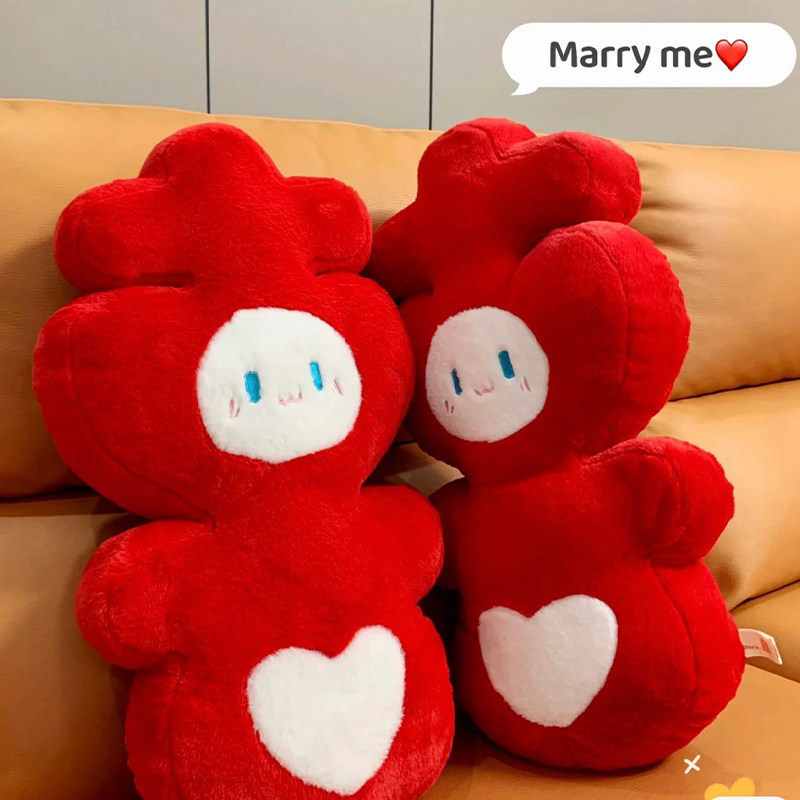 压床娃娃娃娃一对结婚喜字抱枕双喜娃新婚礼物送新人婚庆婚房布置
