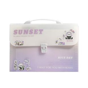 三年二班 熊猫试卷收纳袋手提文件夹小学生专用多层大容量风琴包初中生试卷夹多功能资料袋档案夹科目文件袋