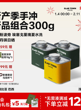 SLABTOWN石板城 新品组合装  浅烘黑咖啡豆粉美式精品新产季100g
