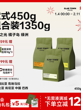 SLABTOWN石板城 意式450g组合装 浅中深烘焙现磨商用咖啡豆粉450g