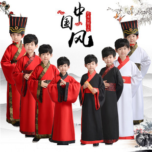 儿童古装汉服男孩表演衣服学生三国演义大臣官服空城计诸葛亮