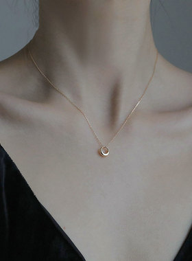 圆环水滴项链女2025新款爆款